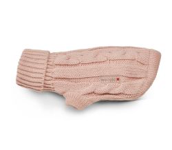 В'язаний светр для собаки Wolters Cable Knit з візерунком коси 40 см Рожевий