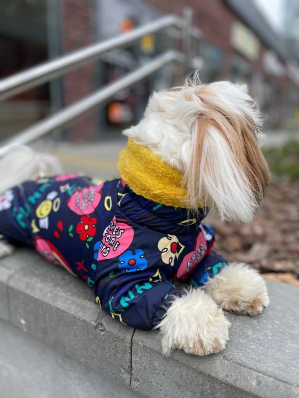 Ляля комбінезон на овчині без силікону для собак дівчаток S2 пинчер