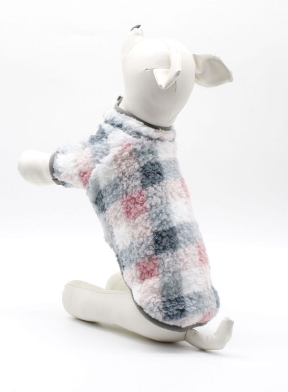 Кофта Клітинка рожева овчина М