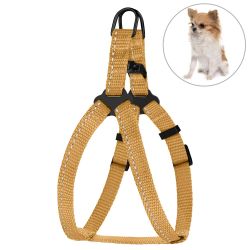 Шлея для собак BronzeDog золото пластиковий фастекс 1226 68Т 10мм (24-30см)