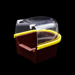 Купалка для птахів з кліпсою коричнева, 15х14х13 см 