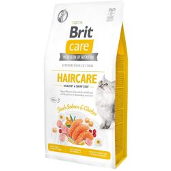Brit Care Cat GF Haircare Healthy  Shiny Coat корм для кішок 2 кг + ласощі Brit Care Cat 