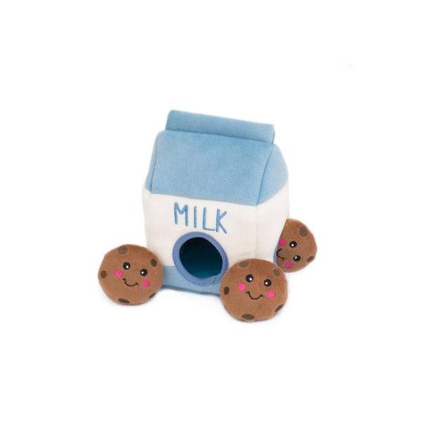 М'яка іграшка для собак молоко та печиво ZippyPaws Zippy Burrow Milk and Cookies з пищалкою