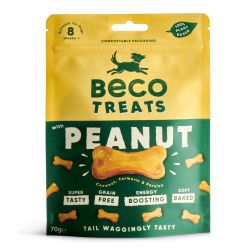Печиво для собак Beco Pets Арахіс з кокосом і куркумою 70 г (рослинний білок)