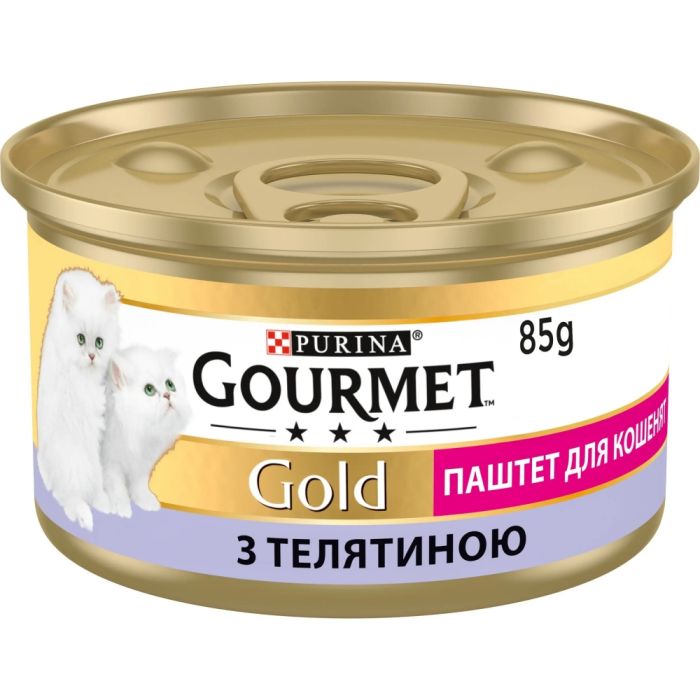 АКЦІЯ Gourmet Gold вологий корм паштет з телятиною для кошенят 85 гр 