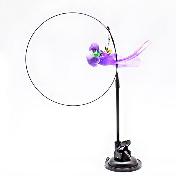 Вудочка пташка біло-фіолетова посилена на присосці, 85 см 