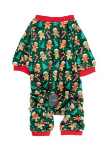 Піжама для собак FuzzYard Jolly Gingerbread & Canes Зелений 5