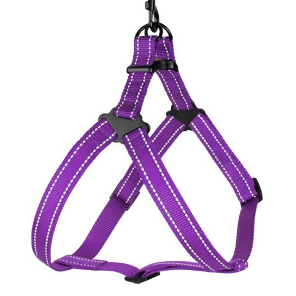 Шлея капронова світловідбиваюча фіолетова 16мм (40-53см)