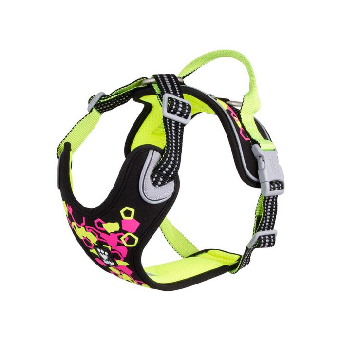 Шлейка пом'якшена для собак Hurtta Weekend Warrior Neon Harness II ECO Лакрична 45-60