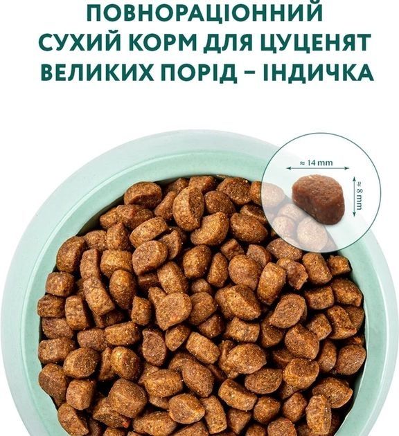 Акція Optimeal Сухий корм для цуценят великих порід з індичкою 4,0кг 