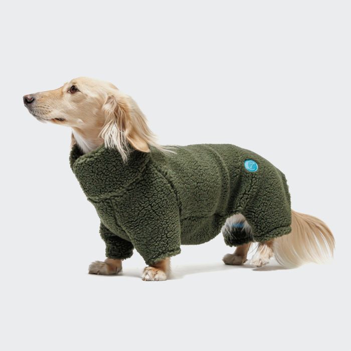 Светр для такс і схожих порід собак Cloud7 Cornwall Dachshund Оливковий 4