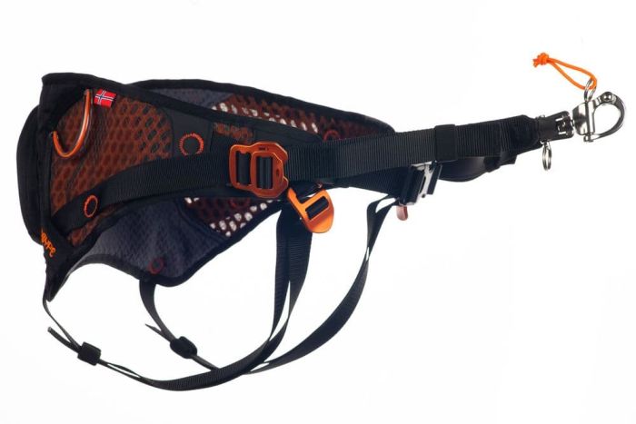 Пояс для прив'язі собак Løype belt Non-stop dogwear Чорний/Помаранчевий M