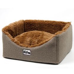 Лежак Брайтон меблева тканина + травичка кавовий, 52х44х25 см 