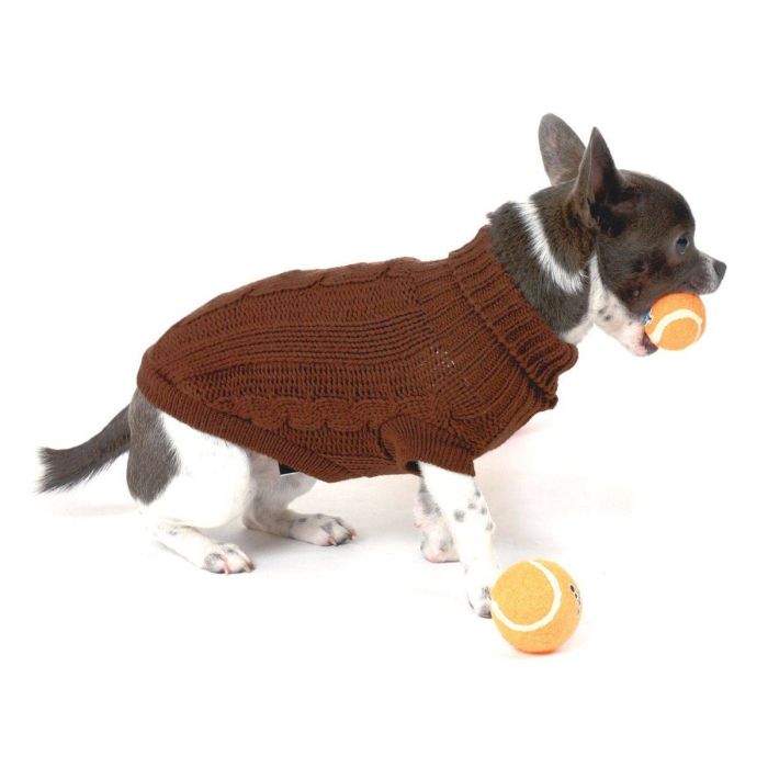 В'язаний светр для собаки Wolters Cable Knit з візерунком коси 30 см Коричневий