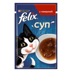  Purina Felix Вологий корм - суп для котів з яловичиною 48г  
