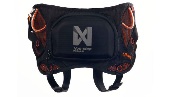 Пояс для прив'язі собак Løype belt Non-stop dogwear Чорний/Помаранчевий L