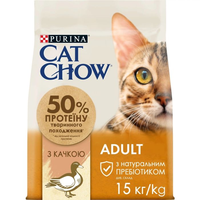 АКЦІЯ Cat Chow Adult сухий корм з качкою для котів 15 кг 
