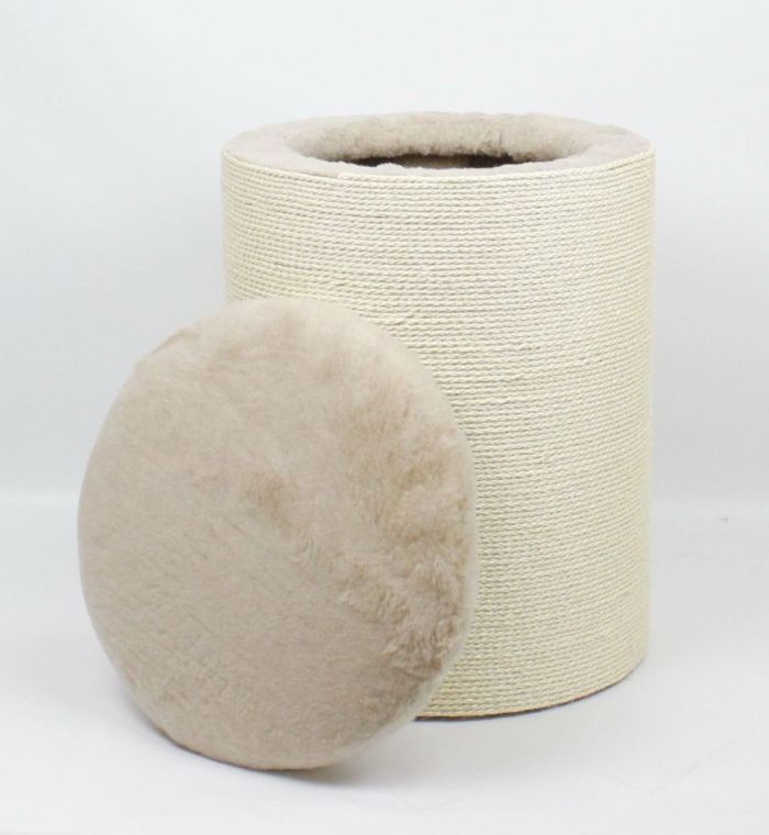 Когтеточка Троя пуфик сизаль Хутро