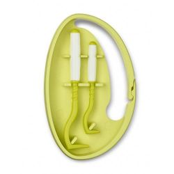 Інструмент для видалення кліщів Tick Twister O`Tom у тримачі, прогумована ручка Зелений