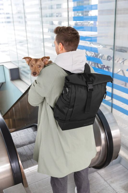 Рюкзак-ролтоп для прогулянок із собакою Palopa Yoska Чорний