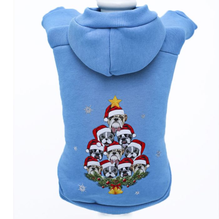 Ялинка світшот для собак хлопчиків трикотаж на флісі Морська хвиля S2