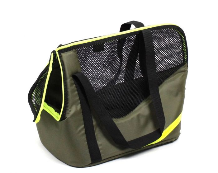 Сумка Крос хакі (салатова смуга), 34х40х23 см 