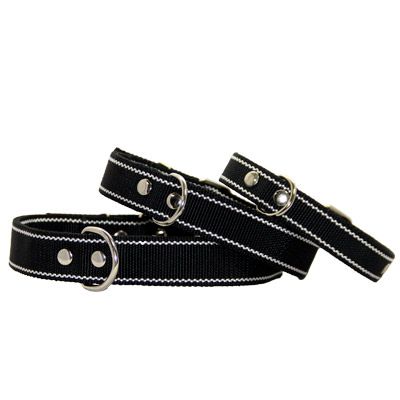 Нашийник для собак, подвійний капроновий, чорний 54-70 см