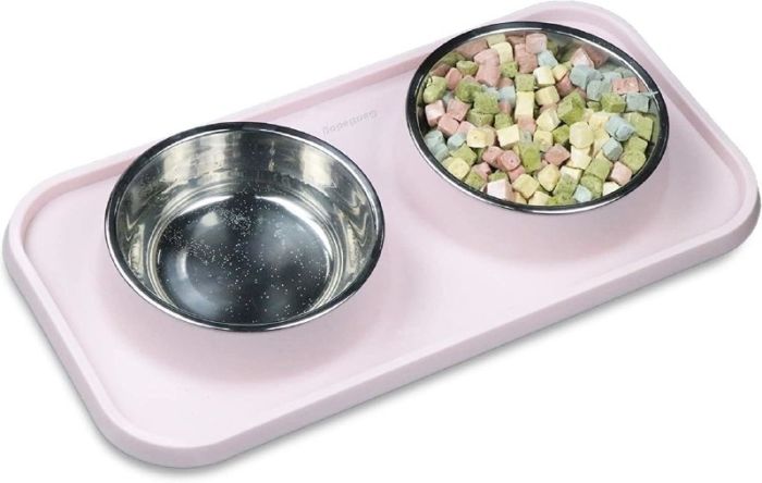 Бар пластиковий вигнутий з 2 металевими мисками 200мл 39х20х4 см 