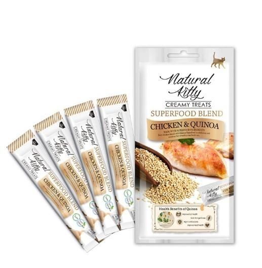 Ласощі Natural Kitty Creamy Treats для кішок зі смаком курки та кіноа 4 шт по 12 гр 
