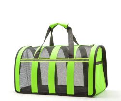Сумка-переноска для тварин з сіткою 40х25х22 см M Салатова