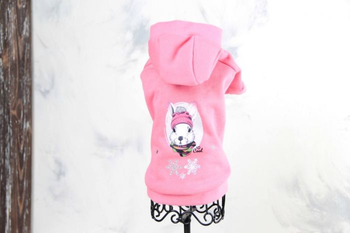 Зая світшот для собак дівчаток на флісі рожевий XS