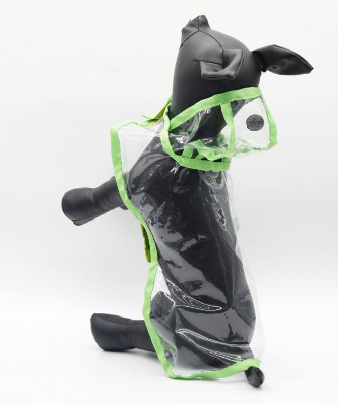 Попона-дощовик Чікаго з капюшоном прозорий зелений S1 (А31В40-48см)