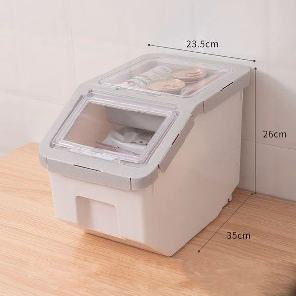 Контейнер для корму 24х35х26 см, 11 л Сірий