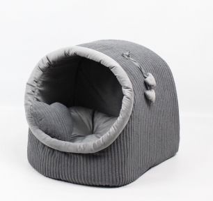 Будка Уют Вельвет, велюр 36х36х32 см. Сіра