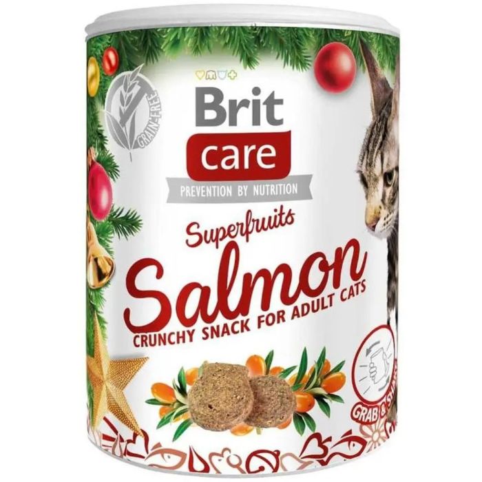 Brit Care Cat Superfruits різдвяні ласощі з лососем та обліпихою для котів 100 г 