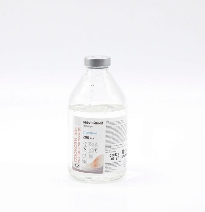 Глюкози розчин 40 - розчин для внутрішньовенного застосування 200 мл
