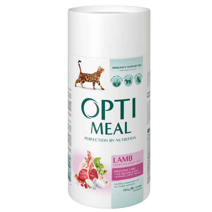 Optimeal з ягням для котів з чутливим травленням 650г