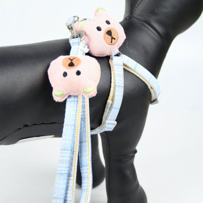 Шлея з повідцем рибка 1,0 х120 см клітинка Меланж