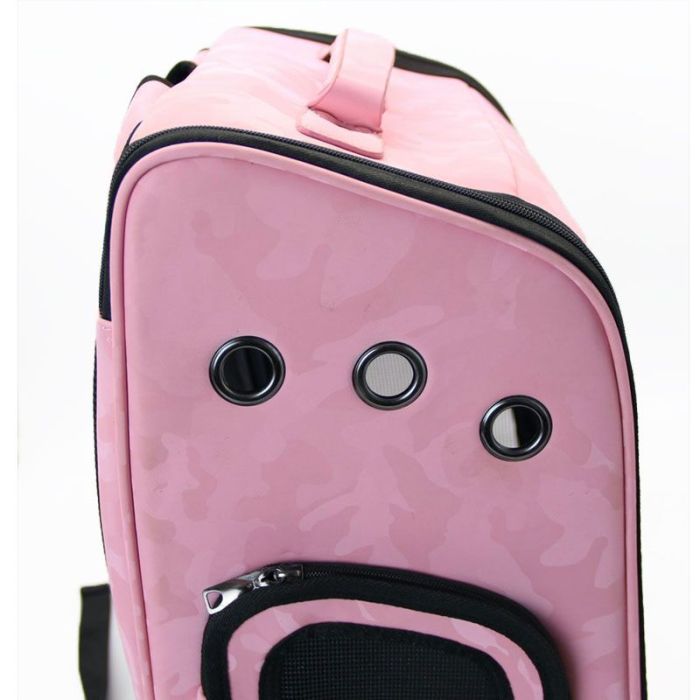 Рюкзак-переноска прозорий для перенесення тварин 36х45х25см Трояндовий