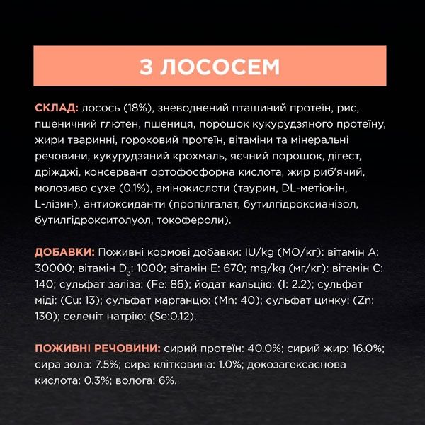 PRO PLAN Sterilised Kitten сухий корм для стерилізованих кошенят із лососем 1.5 кг