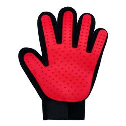 Рукавичка для вичісування вовни True Touch червона 
