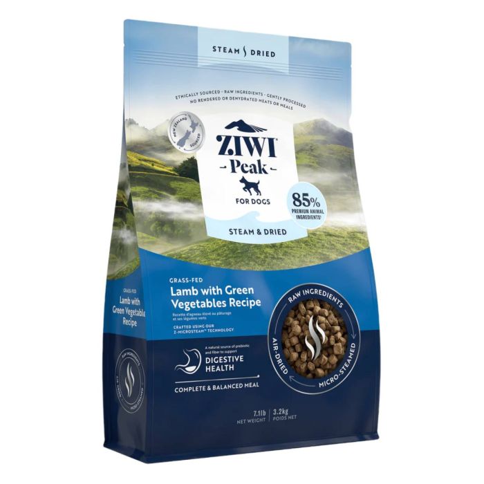 Повнораціонний сухий корм для собак Ziwi Peak Steam Dried Ягня з зеленими овочами 3,2 кг