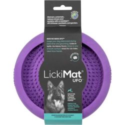 Лизальний килимок антистрес для собак LickiMat UFO Purple, для купання та догляду, на присосках