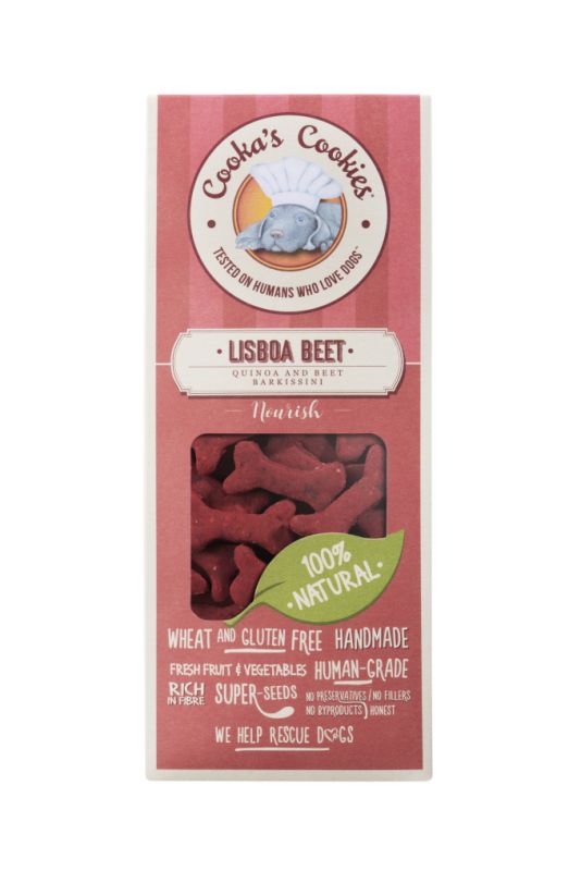 Натуральне печиво для собак Cooka's Cookies Barkissini Буряк з травами та насінням 100 г (рослинний білок)