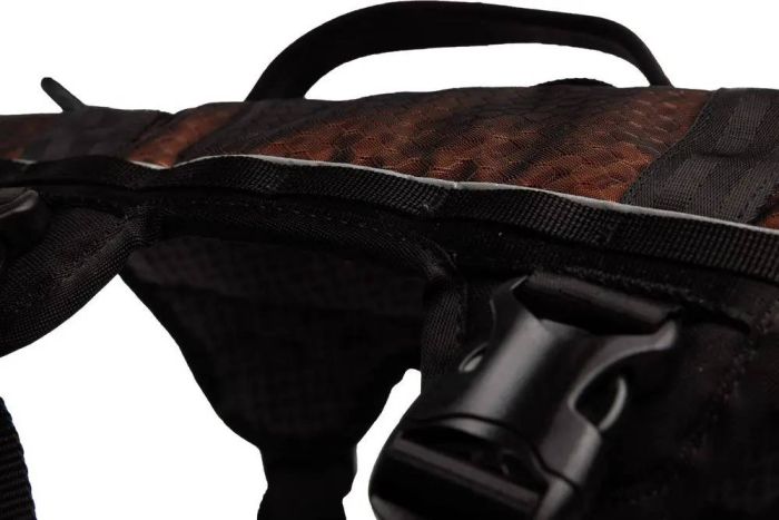 Подовжена шлейка для собак Rock harness long Non-stop dogwear Чорний/Помаранчевий XS