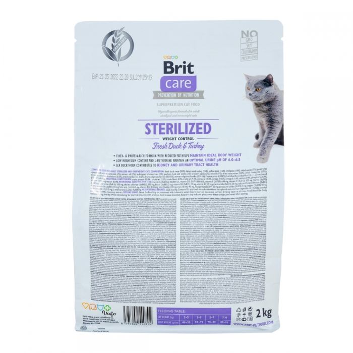 Brit Care Cat Grain-Free Sterilized Sensitive для стерилізованих котів з чутливим травленням 7кг