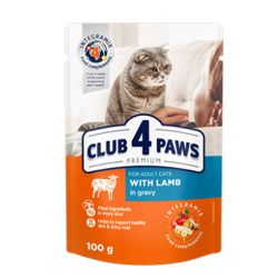 Клуб 4 лапи Преміум консерви для котів ягня в соусі 100г 364270 Акція -30