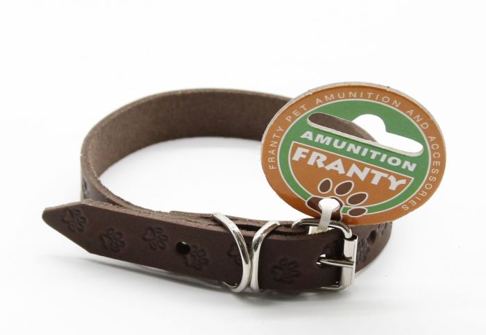 Нашийник Franty Style Paw шкіра, 14мм х 23-28см коричневий