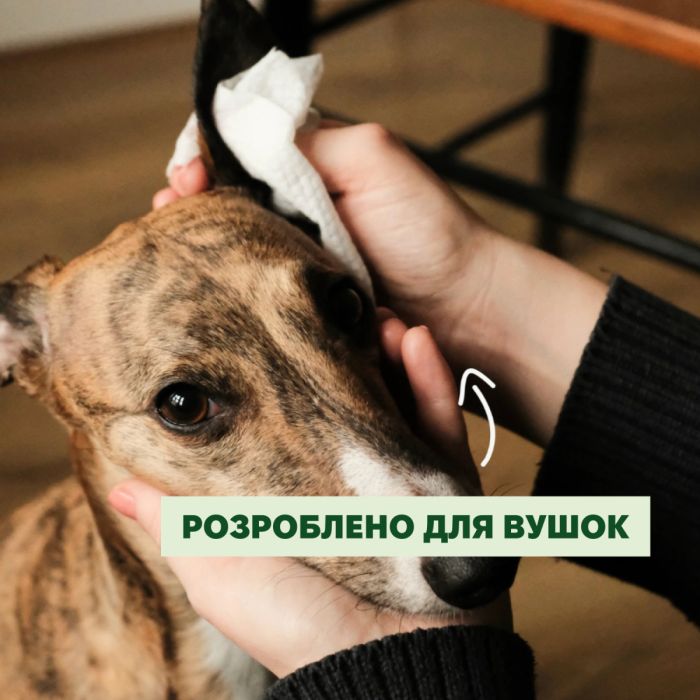Бамбукові серветки для очищення вушок собак Beco Pets Dog Ear Wipes 70 шт.