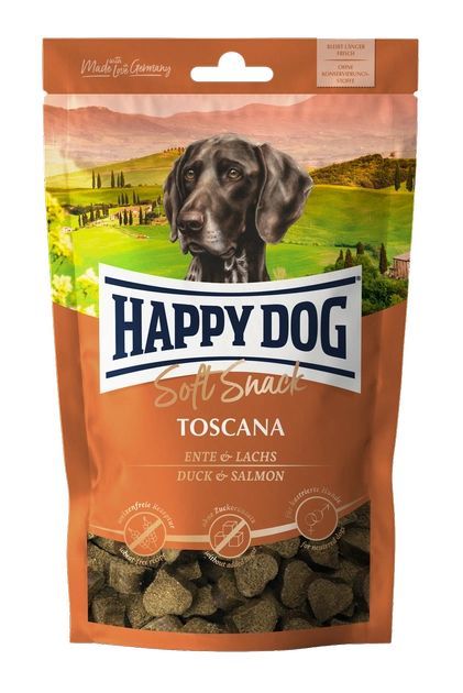 Ласощі Happy Dog Soft Snack Tоscanak для собак смаком качки та лосося 100 г 